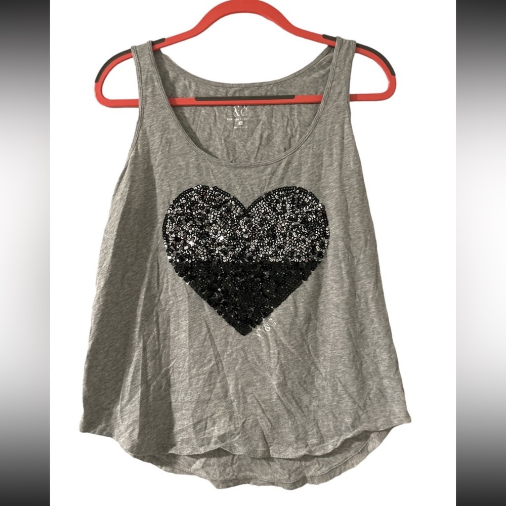 NY&C sequin heart tank top